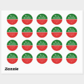 Retro-modern kerst terugzendadres ronde sticker (Vel)