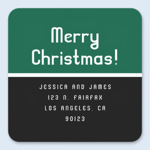 Retro-modern kerst terugzendadres vierkante sticker