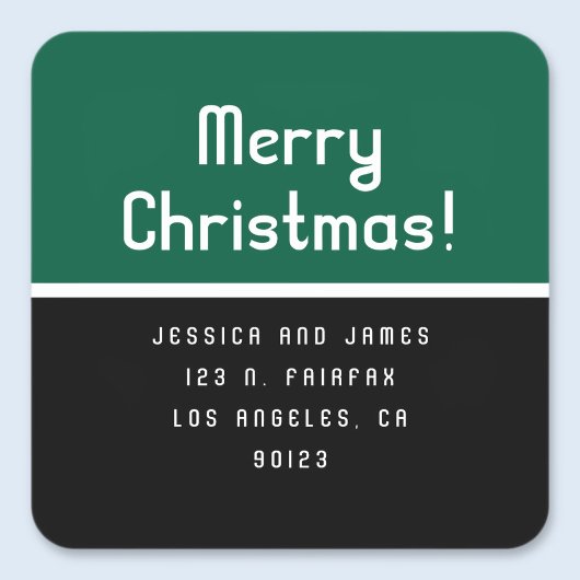 Retro-modern kerst terugzendadres  vierkante sticker