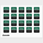 Retro-modern kerst terugzendadres  vierkante sticker (Vel)