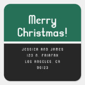 Retro-modern kerst terugzendadres  vierkante sticker (Voorkant)