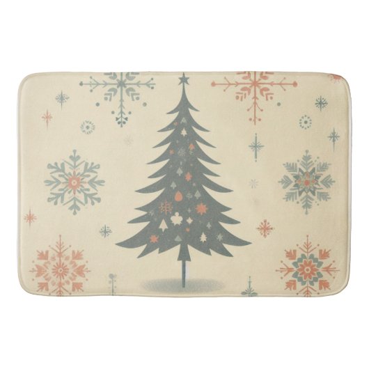 /Retro modern Kerst/winter Badmat (Voorkant)