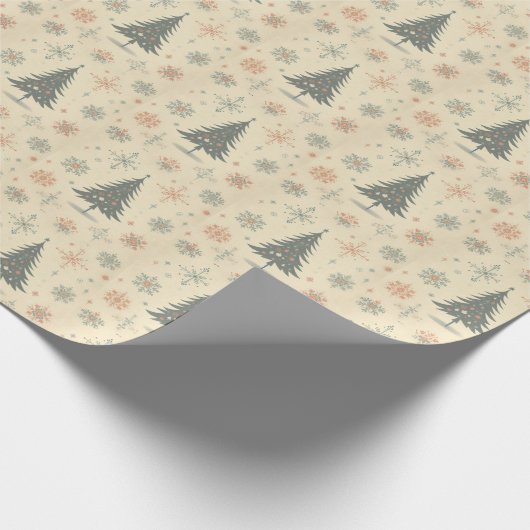 /Retro modern Kerst/winter Cadeaupapier (Hoek)