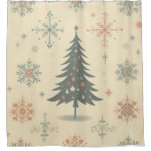 /Retro modern Kerst/winter Douchegordijn (Voorkant)