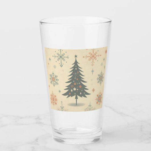 /Retro modern Kerst/winter Glas (Voorkant)