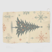 /Retro modern Kerst/winter Golfhanddoek (Horizontaal)