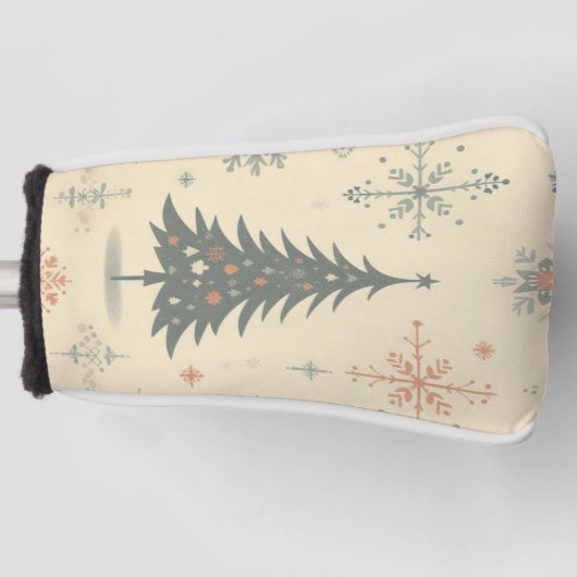/Retro modern Kerst/winter Golfheadcover (Voorkant)