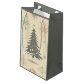 /Retro modern Kerst/winter Klein Cadeauzakje (Achterkant Gekanteld)