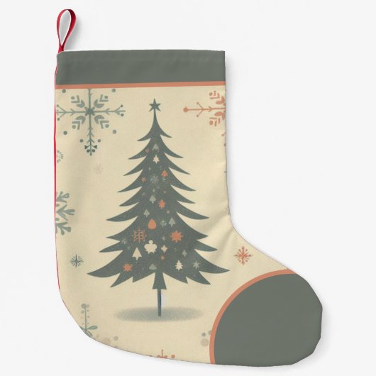 /Retro modern Kerst/winter Kleine Kerstsok (Voorkant)