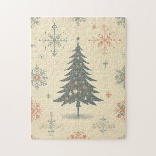 /Retro modern Kerst/winter Legpuzzel (Verticaal)