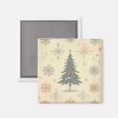 /Retro modern Kerst/winter Magneet (Voorkant / Achterkant)