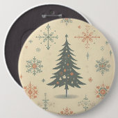 /Retro modern Kerst/winter Ronde Button 6,0 Cm (Voorkant /achterkant)