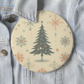 /Retro modern Kerst/winter Ronde Button 6,0 Cm (In situ)