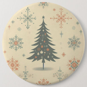 /Retro modern Kerst/winter Ronde Button 6,0 Cm