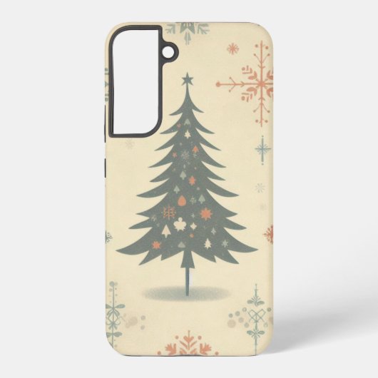 /Retro modern Kerst/winter Samsung Galaxy Hoesje (Achterkant)