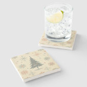 /Retro modern Kerst/winter Stenen Onderzetter (Zijkant)