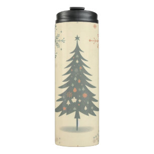 /Retro modern Kerst/winter Thermosbeker