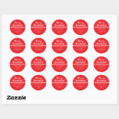 Retro-modern Kerstmis Retouradres Rood Ronde Sticker (Vel)