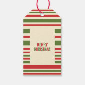 Retro Modern kerstval Red Green Cream Cadeaulabel (Voorkant)