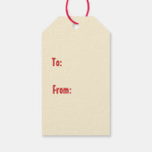 Retro Modern kerstval Red Green Cream Cadeaulabel (Achterkant)