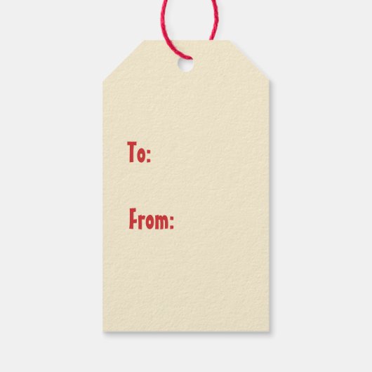 Retro Modern kerstval Red Green Cream Cadeaulabel (Achterkant)