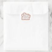 Retro Modern Klas van 2021 Ronde Sticker (Tas)