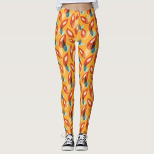 Retro Modern Koel Geometrisch Geel Sinaasappel Pat Leggings