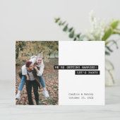 Retro Modern Label Maker Save the Date Photo Fun Kaart (Staand voorkant)