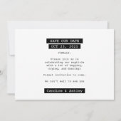 Retro Modern Label Maker Save the Date Photo Fun Kaart (Achterkant)