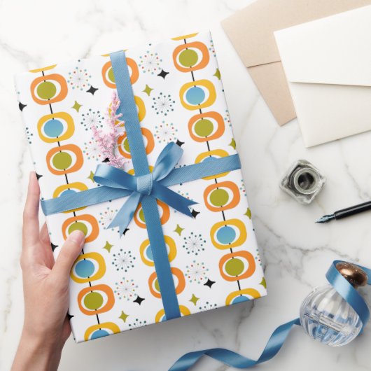 Retro Modern medio-startpatroon Cadeaupapier (Geschenken)