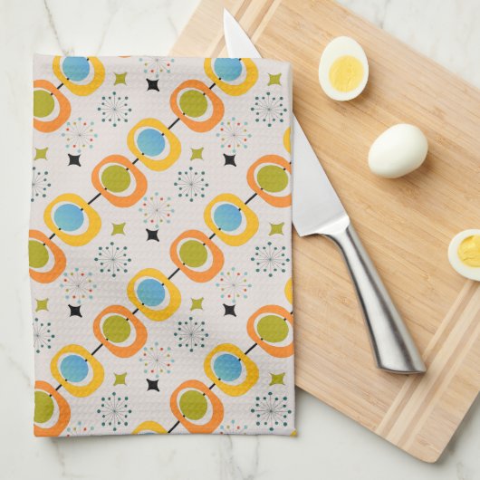 Retro Modern medio-startpatroon Theedoek (Quarter Fold)