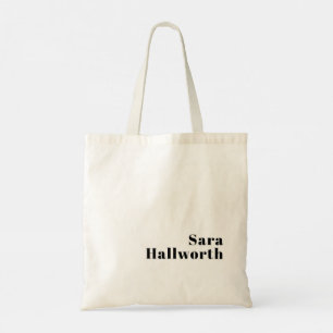 Retro Modern Minimaal Naam of Zakelijk Sjabloon To Tote Bag