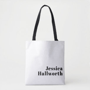 Retro Modern Minimaal Naam of Zakelijk Sjabloon To Tote Bag
