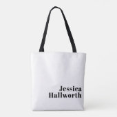 Retro Modern Minimal Name of Zakelijke Sjabloon To Tote Bag (Achterkant)