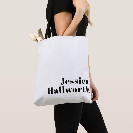 Retro Modern Minimal Name of Zakelijke Sjabloon To Tote Bag (Dichtbij)