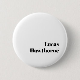 Retro Modern Minimal Name or Business Branding Ronde Button 5,7 Cm