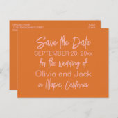 Retro Modern Minimalist Bewaar de datum Roze Sinaa Briefkaart (Voorkant / Achterkant)