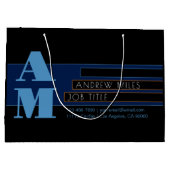 Retro-modern monogram & bewerkbare vormen & kleure groot cadeauzakje (Achterkant)