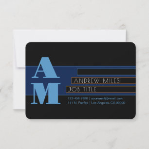Retro-modern monogram & bewerkbare vormen & kleure notitiekaartje