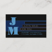 Retro-modern monogram & bewerkbare vormen & kleure visitekaartje (Voorkant)