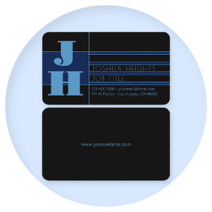 Retro-modern monogram & bewerkbare vormen & kleure visitekaartje