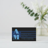Retro-modern monogram & bewerkbare vormen & kleure visitekaartje (Staand voorkant)
