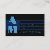 Retro-modern monogram & bewerkbare vormen & kleure visitekaartje (Voorkant)