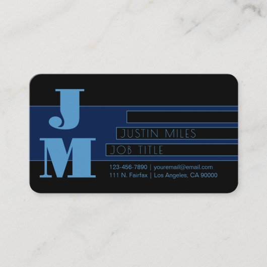 Retro-modern monogram en geometrisch ontwerp visitekaartje (Voorkant)