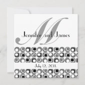 Retro Modern Monogram Weddenschap Kaart (Voorkant)
