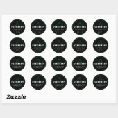 Retro-modern monogramadres | Zwart Groen Wit Ronde Sticker (Vel)