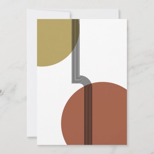 Retro Modern Mustard Terracotta Abstracte bruiloft Kaart (Achterkant)