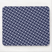 Retro Modern Navy Blue Ovalen Geometric Pattern Muismat (Voorkant)
