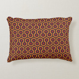 Retro Modern Oranje Red Brown Hexagon Patroon Accent Kussen