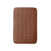Retro Modern Oranje Red Brown Hexagon Patroon Badmat (Voorkant Verticaal)